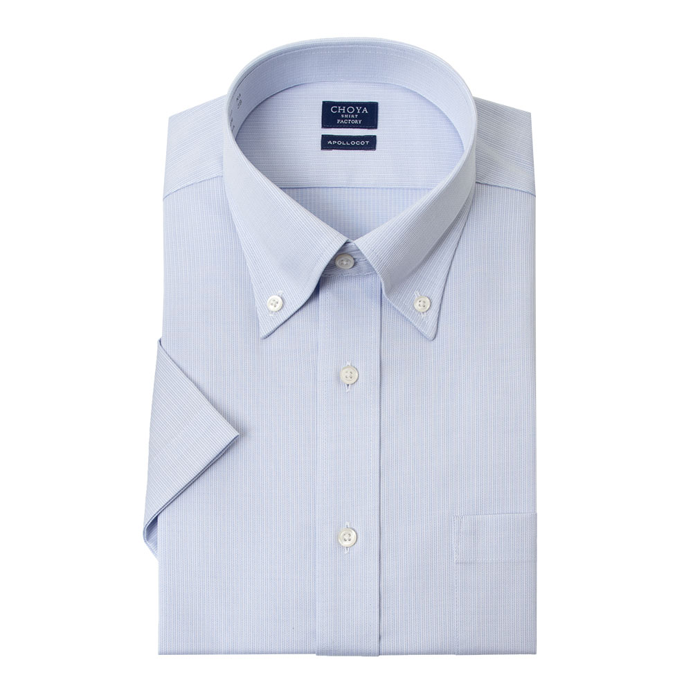 半袖ワイシャツ ストライプ ブルー ストライプ CHOYA SHIRT FACTORY