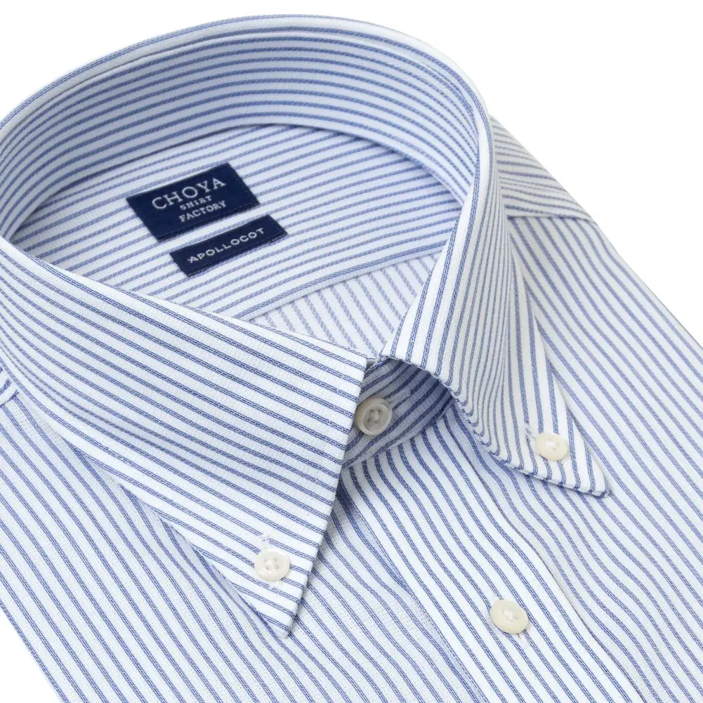 半袖ワイシャツ ストライプ ブルー CHOYA SHIRT FACTORY