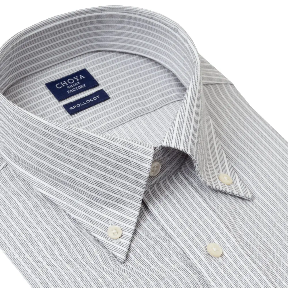 半袖ワイシャツ ストライプ グレー CHOYA SHIRT FACTORY