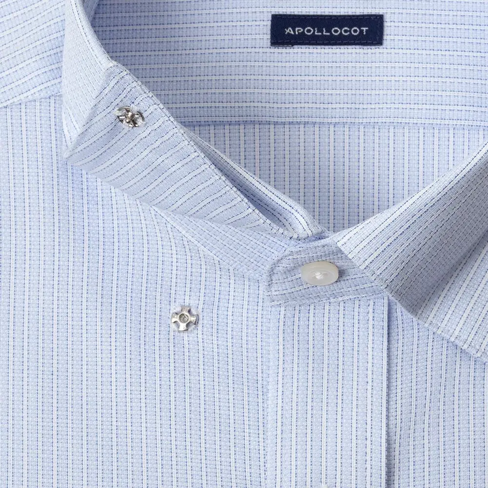 半袖ワイシャツ ストライプ ブルー ドビー CHOYA SHIRT FACTORY