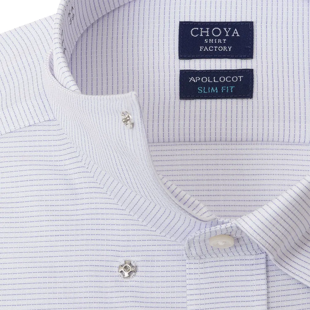 半袖ワイシャツ スリムフィット チェック ブルー ドビー CHOYA SHIRT FACTORY