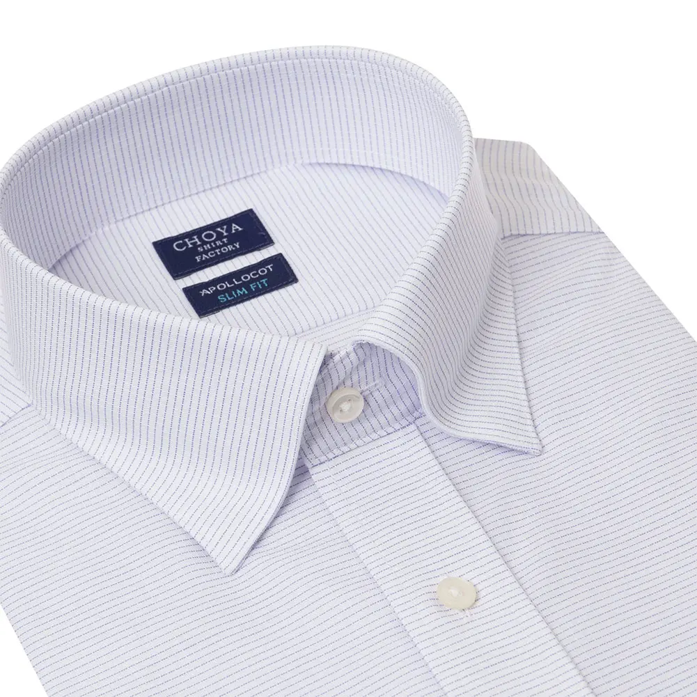 半袖ワイシャツ スリムフィット チェック ブルー ドビー CHOYA SHIRT FACTORY