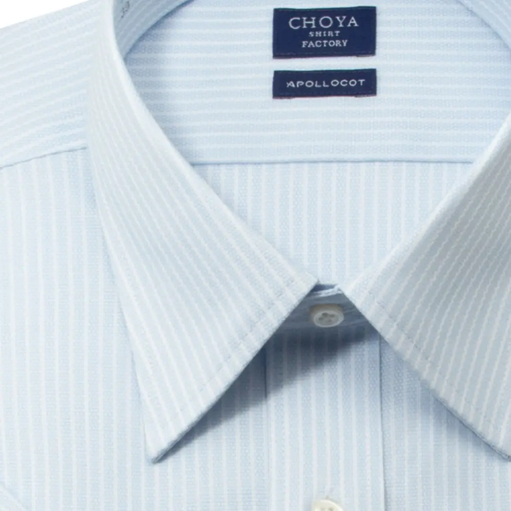 半袖ワイシャツ ストライプ ブルー ブロード CHOYA SHIRT FACTORY