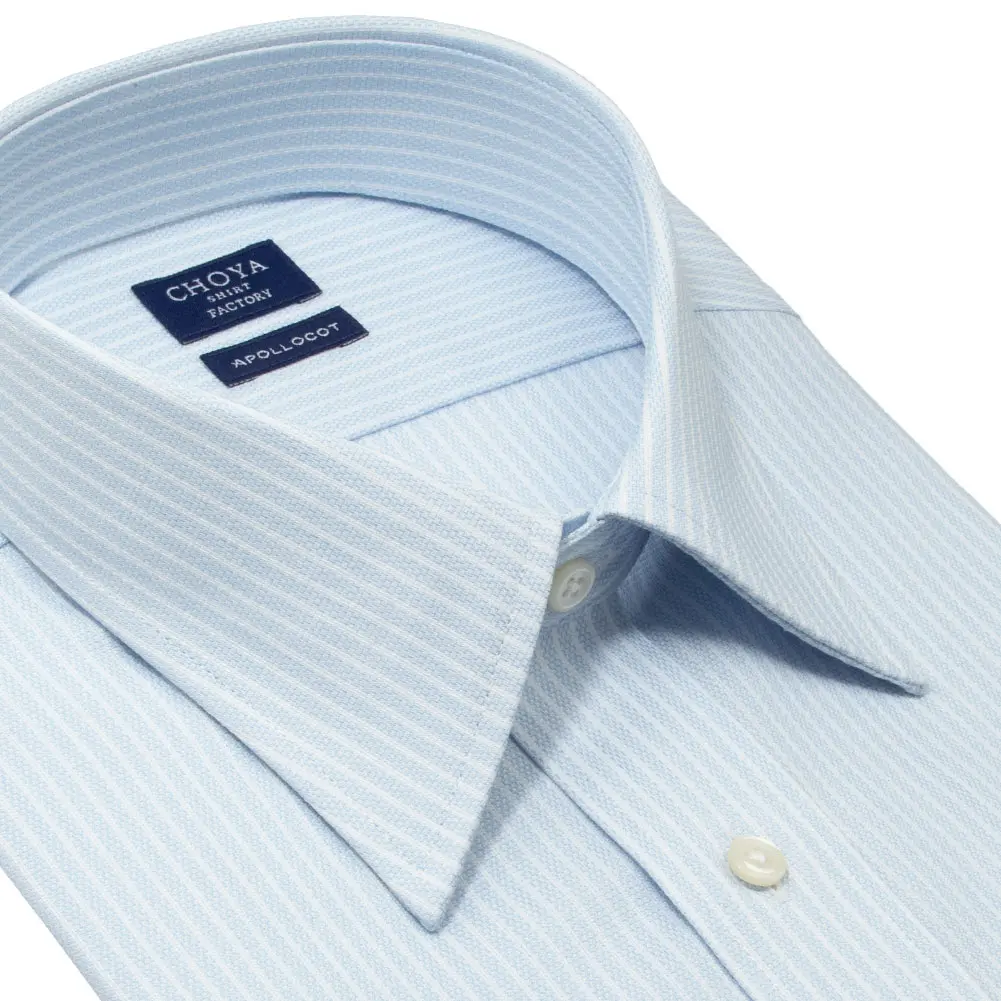 半袖ワイシャツ ストライプ ブルー ブロード CHOYA SHIRT FACTORY
