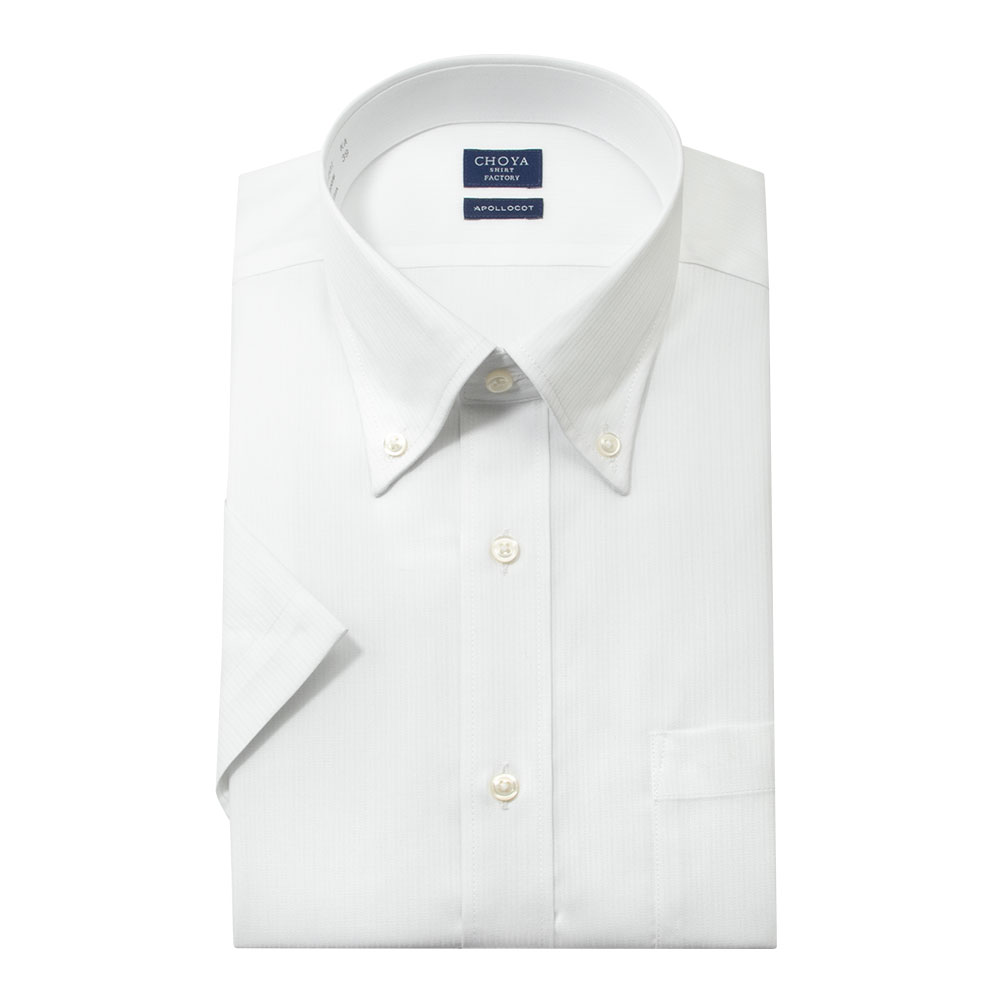 半袖ワイシャツ ストライプ ホワイト ドビー CHOYA SHIRT FACTORY