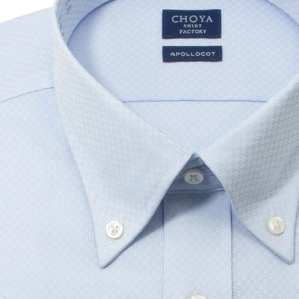 半袖ワイシャツ チェック ブルー ドビー CHOYA SHIRT FACTORY