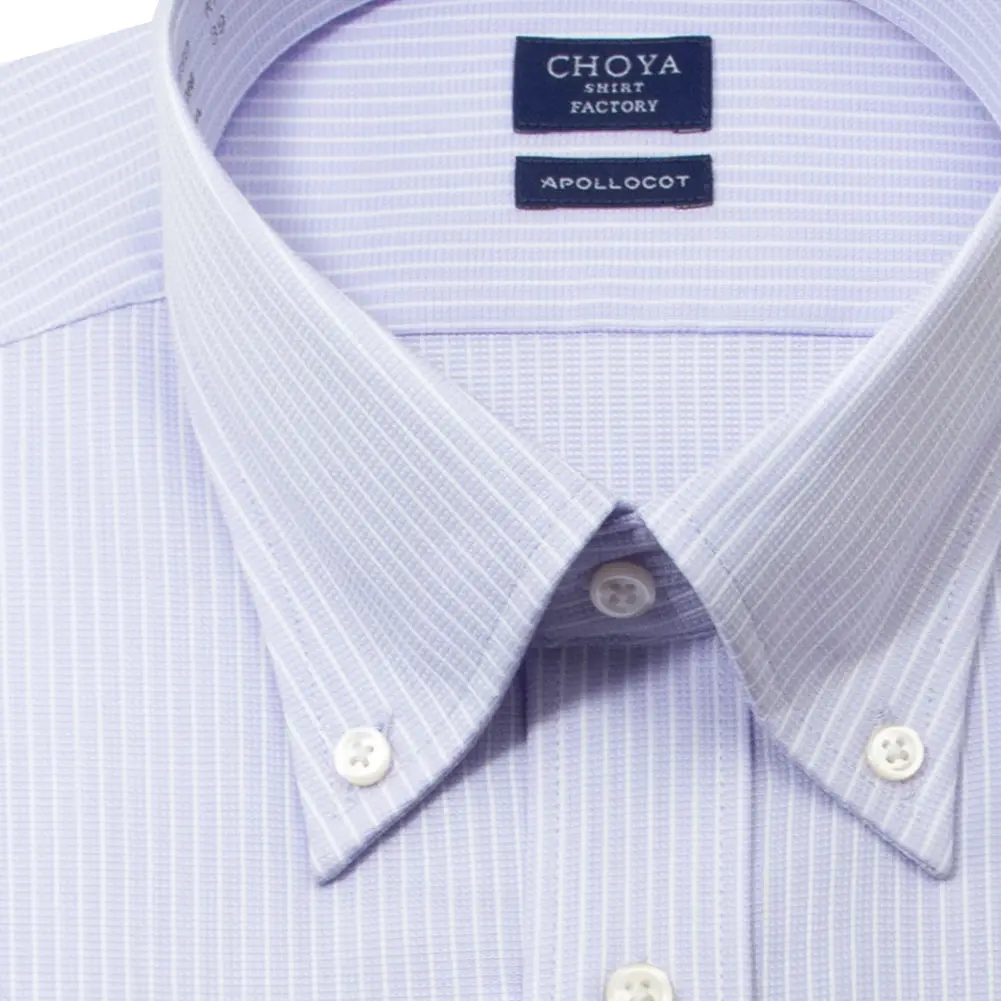 半袖ワイシャツ ストライプ ブルー ブロード CHOYA SHIRT FACTORY