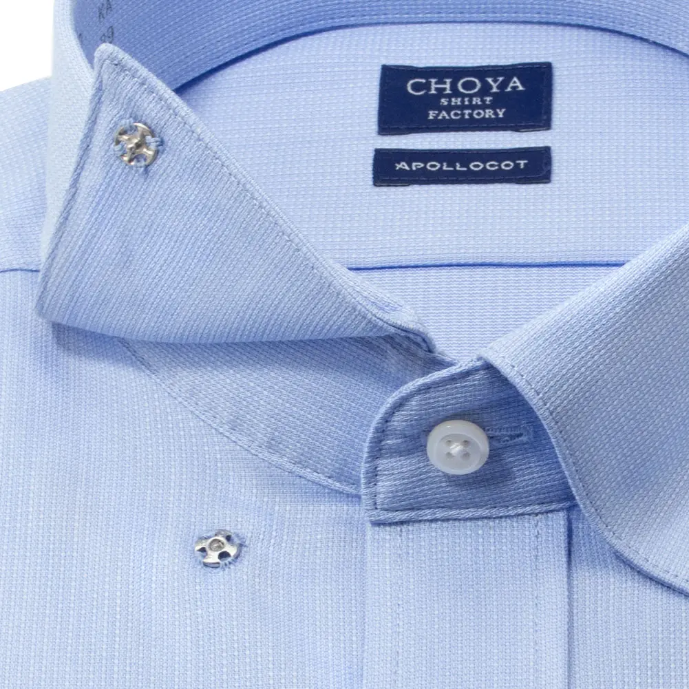 半袖ワイシャツ 無地 ブルー ブロード CHOYA SHIRT FACTORY