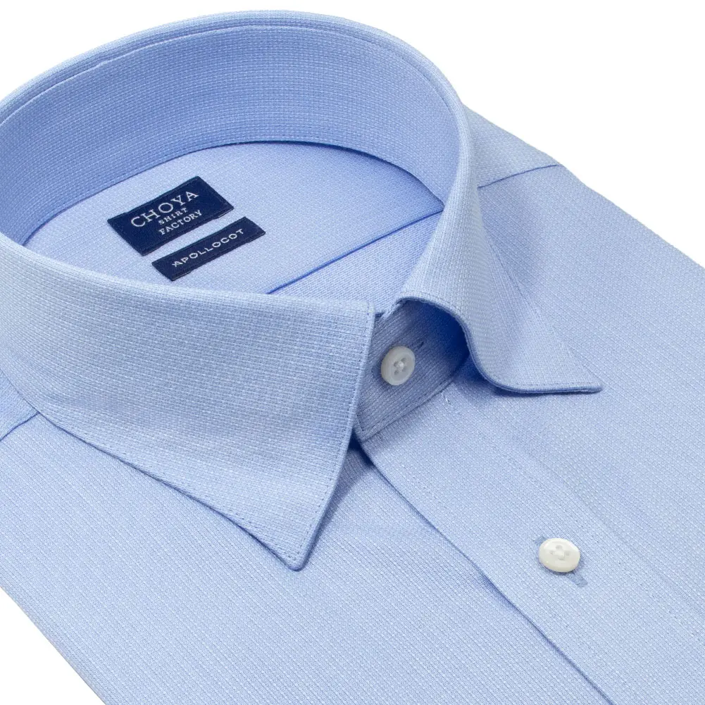 半袖ワイシャツ 無地 ブルー ブロード CHOYA SHIRT FACTORY