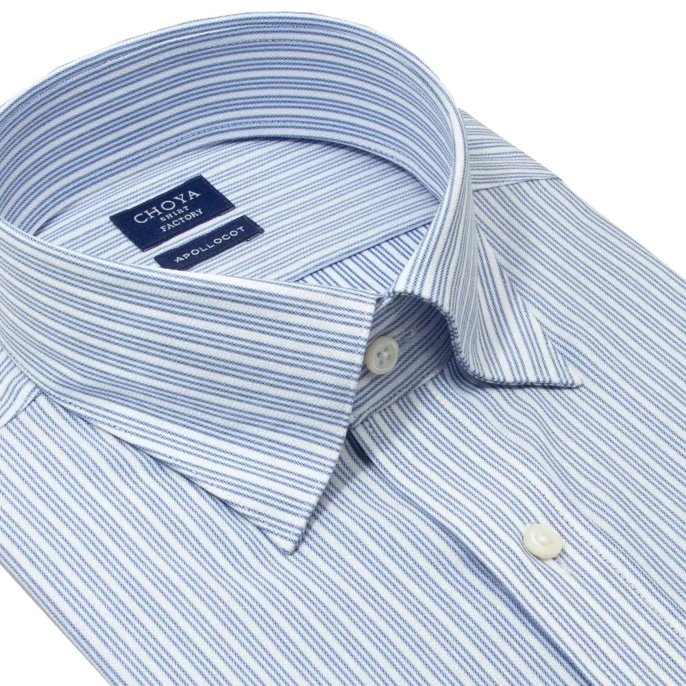 半袖ワイシャツ ストライプ ブルー ブロード CHOYA SHIRT FACTORY