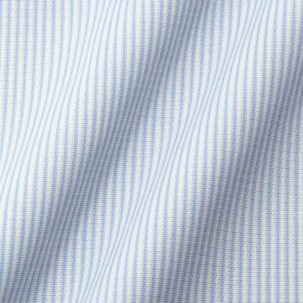 半袖ワイシャツ スリムフィット ストライプ ブルー ブロード CHOYA SHIRT FACTORY