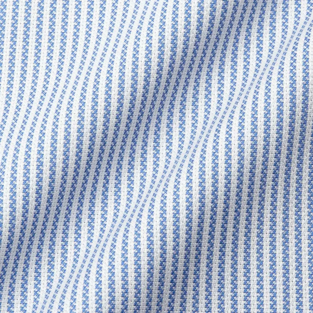 半袖ワイシャツ スリムフィット ストライプ ブルー ドビー CHOYA SHIRT FACTORY