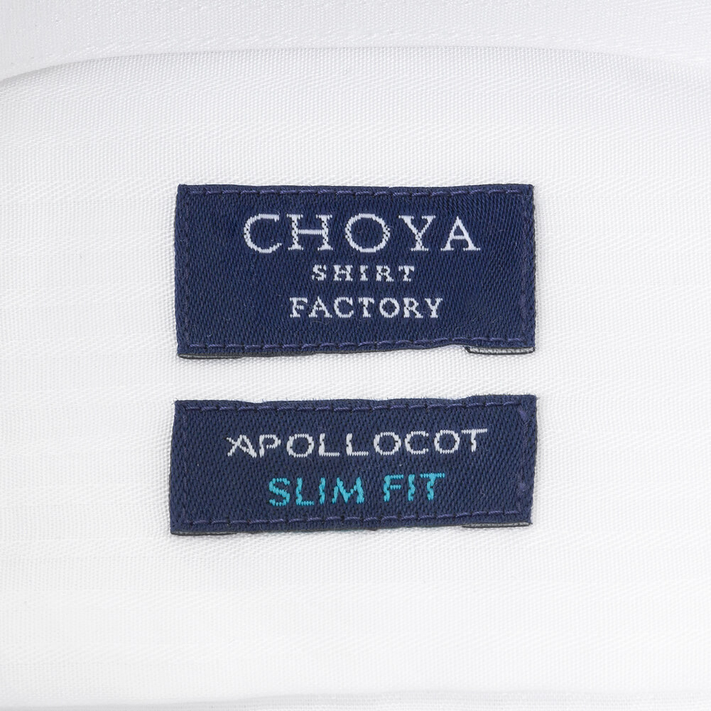 半袖ワイシャツ スリムフィット ホワイト ドビー CHOYA SHIRT FACTORY