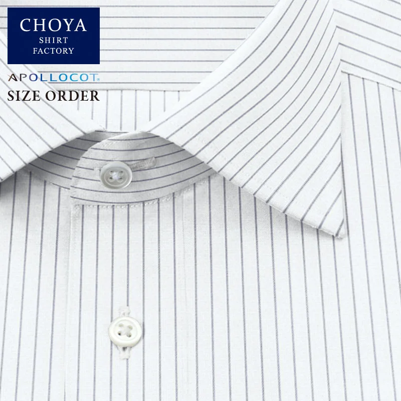 ◆ブランド／CHOYASHIRTFACTORY◆組成／綿100%◆色／グレー◆柄／ストライプ◆形態安定／有り◆生地／日清紡アポロコット