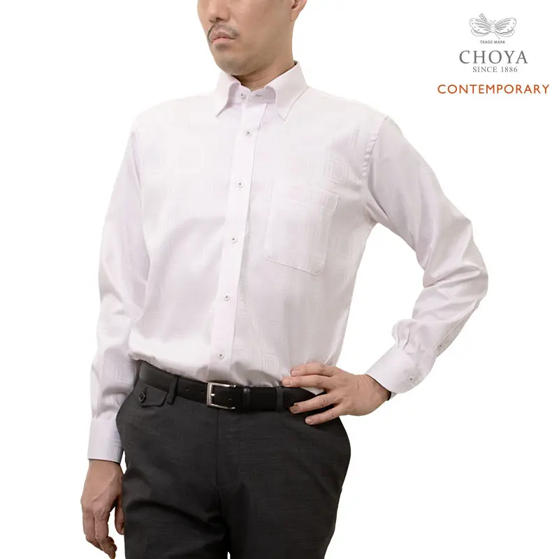 ワイシャツ チェック ピンク ドビー CHOYA CONTEMPORARY｜CHOYA SHIRT