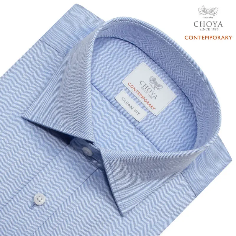 ワイシャツ デザイン ブルー ドビー CHOYA CONTEMPORARY｜CHOYA