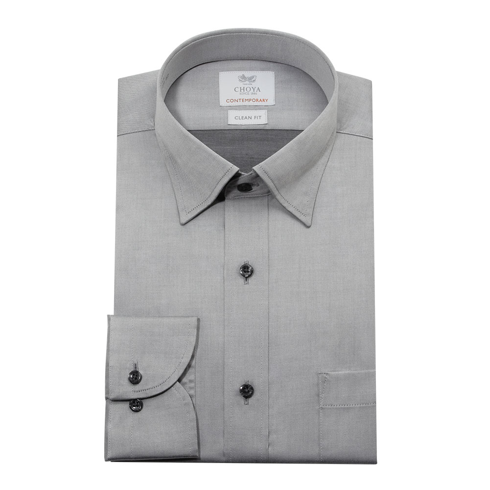 ワイシャツ 無地 グレー シャンブレー UNSQUARE| CHOYA SHIRT