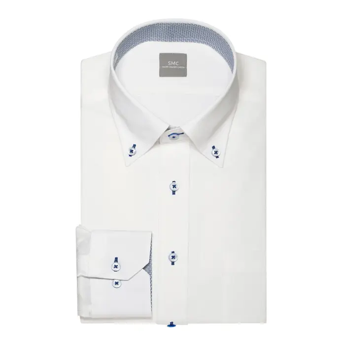 21SCM-B01105-A SHIRT ニットシャツ ニットシャツ(裄詰不可) スリムフィット ホワイト ニット 吸水速乾