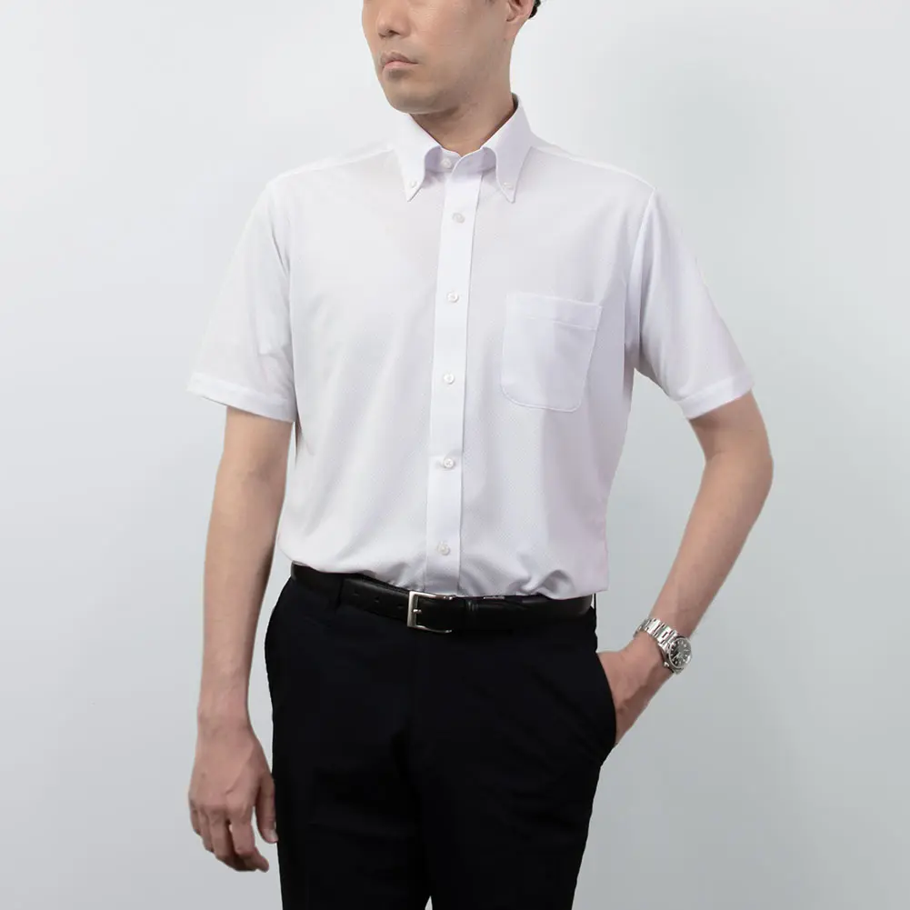 半袖ワイシャツ ニット 吸水速乾 防臭 抗菌 SMC