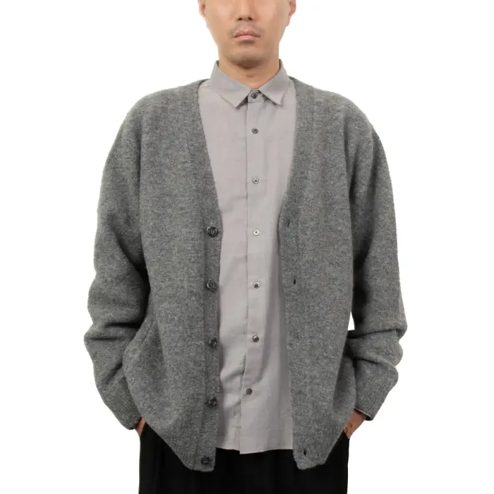 カーディガン ウール カジュアル グレー 秋冬 無地 メンズ CHOYA NEXT