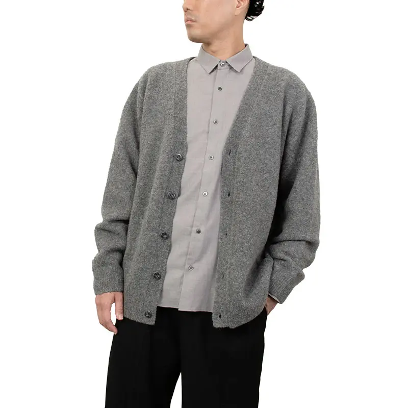 カーディガン ウール カジュアル グレー 秋冬 無地 メンズ CHOYA NEXT