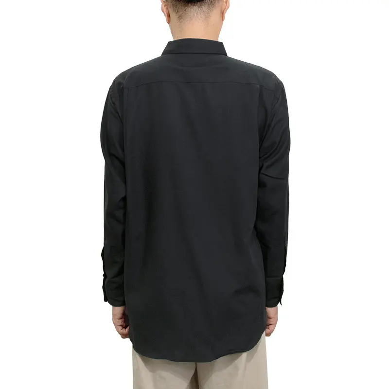 シャツ カジュアルシャツ グレー 無地 メンズ レーヨン とろみ