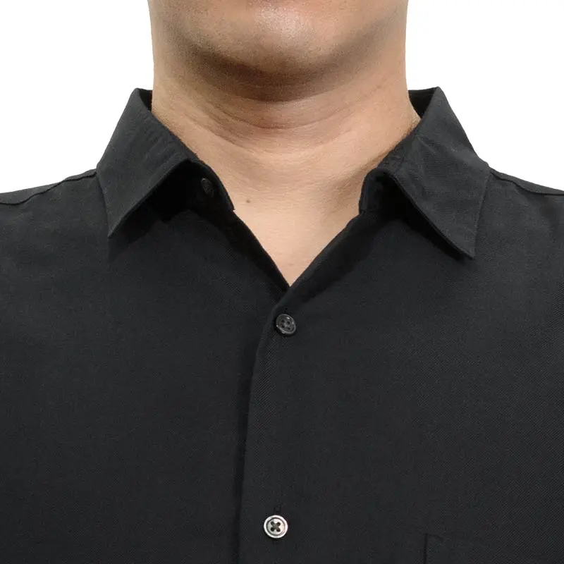 シャツ カジュアルシャツ グレー 無地 メンズ レーヨン とろみ