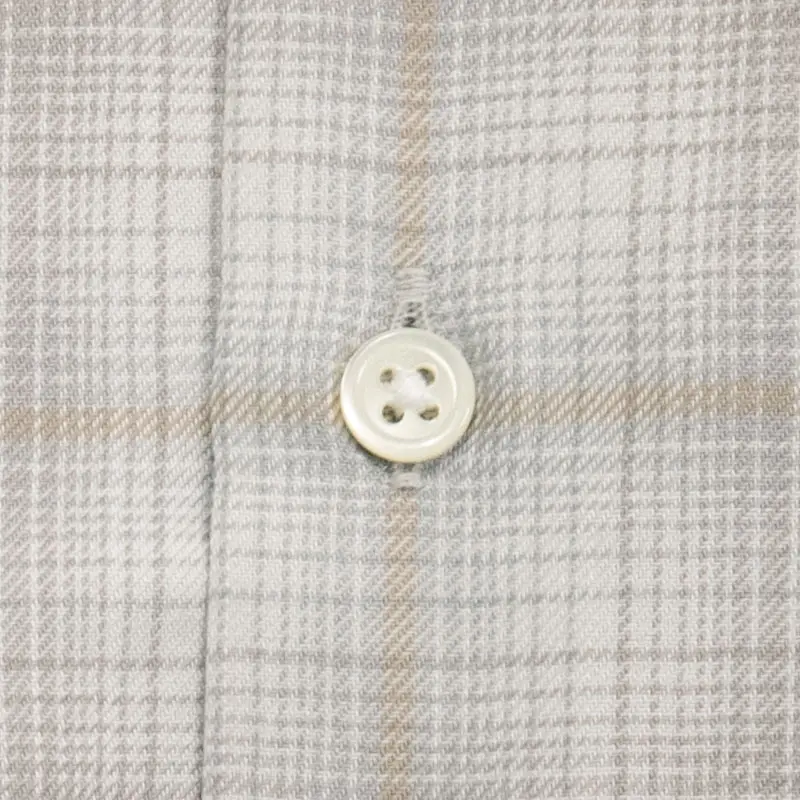 シャツ カジュアルシャツ グレー チェック メンズ レーヨン とろみ