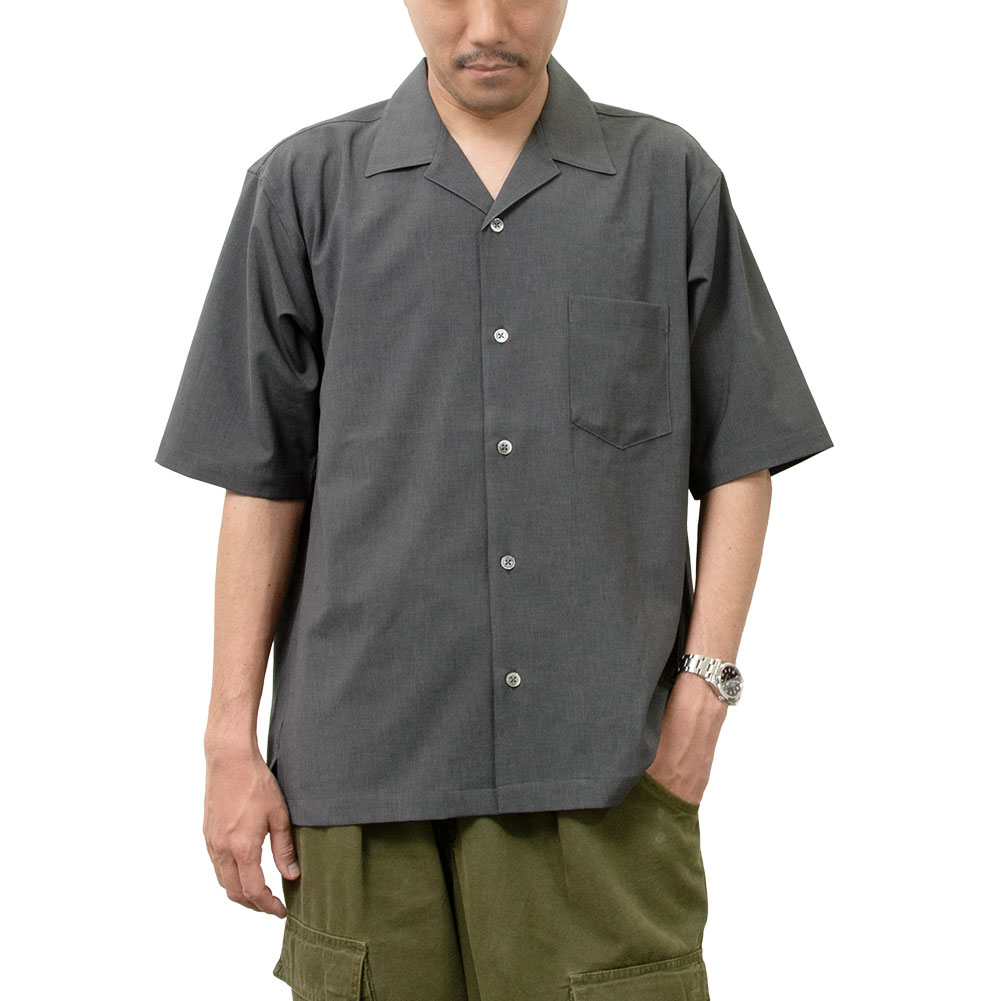 MARK＆LONAグレーの半袖 シャツ シャツ カジュアルシャツ グレー 半袖 夏 オープンカラー 開襟 メンズ