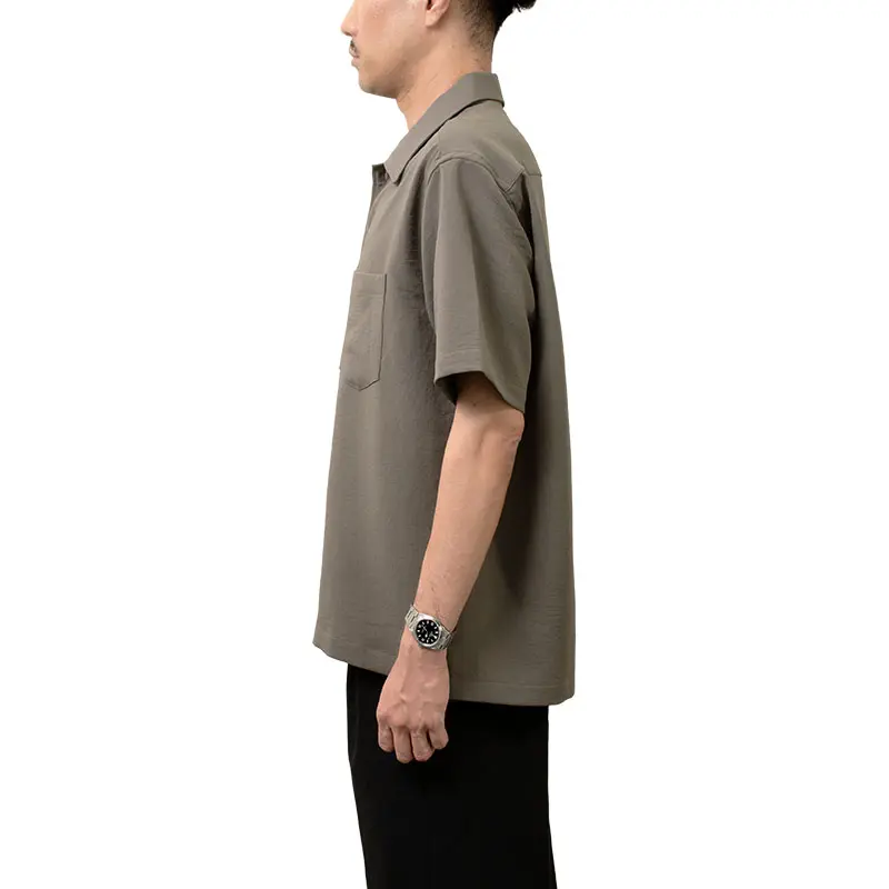 シャツ カジュアルシャツ カーキ 半袖 夏 メンズ ストレッチ