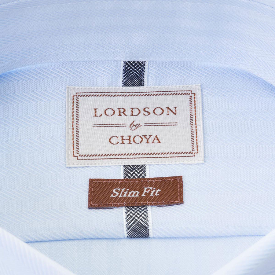 ワイシャツ ストライプ ブルー ドビー スリムフィット LORDSON by CHOYA