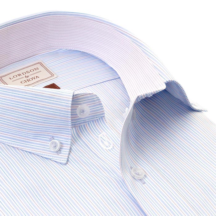 ワイシャツ ストライプ ブルー LORDSON by CHOYA| CHOYA SHIRT（チョーヤシャツ） | 【公式】YAMAKI  オンラインショップ <<ワイシャツの山喜>>