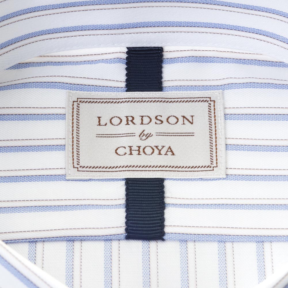 ワイシャツ ストライプ ブルー LORDSON by CHOYA