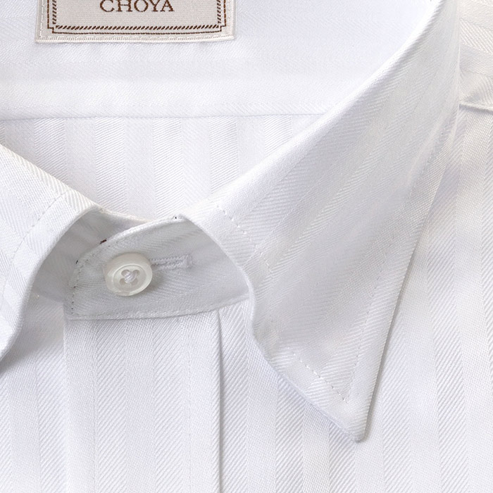 ワイシャツ ドットストライプ ホワイト ドビー LORDSON by CHOYA 