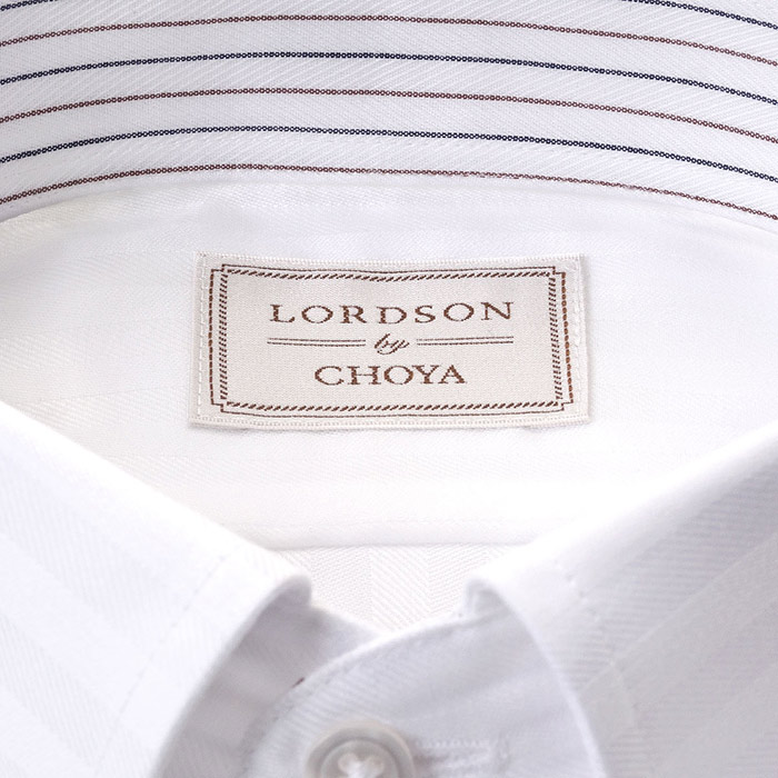 LORDSON by CHOYA 長袖スナップダウン ホワイト ワイシャツ