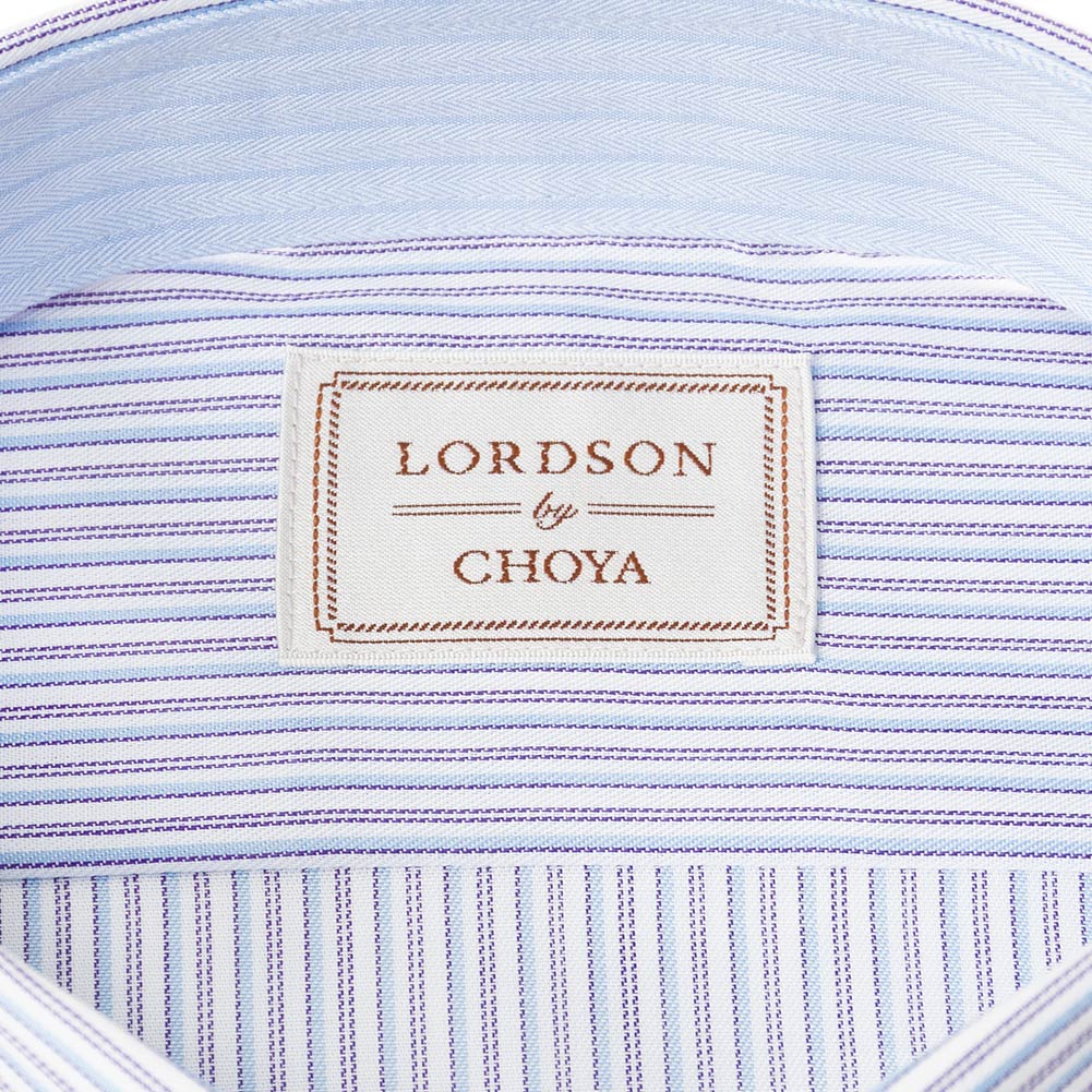 ワイシャツ ストライプ ブルー LORDSON by CHOYA