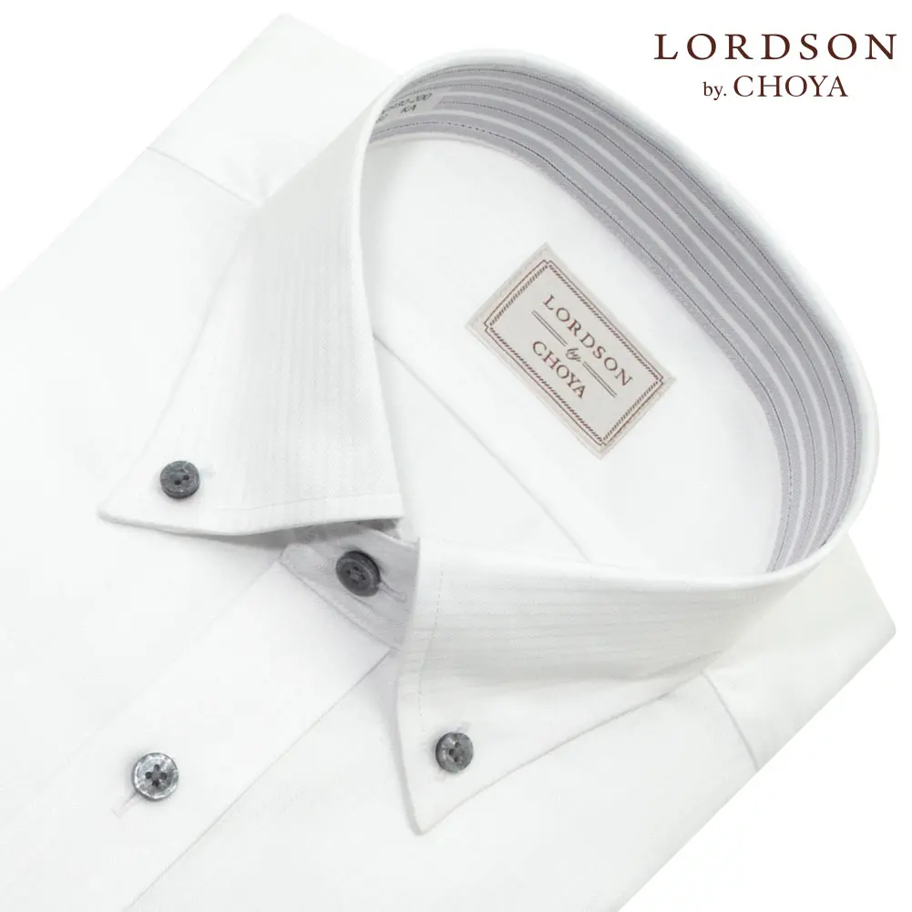 ワイシャツ ストライプ ホワイト ドビー LORDSON by CHOYA｜CHOYA