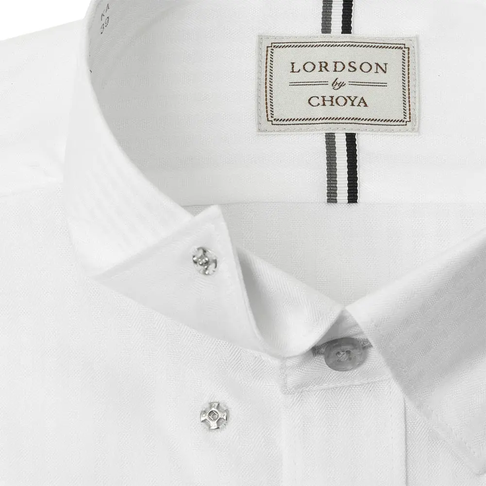 半袖ワイシャツ ストライプ ホワイト 吸水速乾 エアクロクール LORDSON by CHOYA