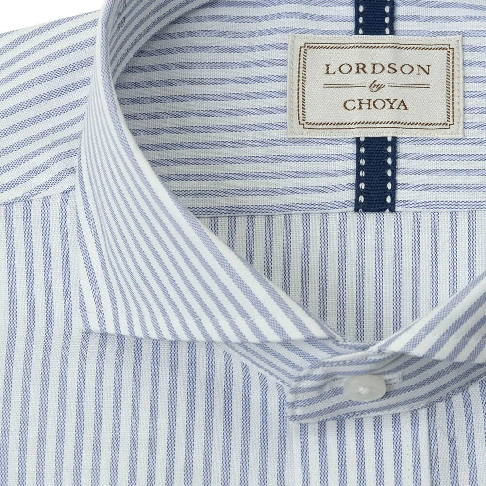 半袖ワイシャツ ストライプ ブルー 吸水速乾 エアクロクール LORDSON by CHOYA