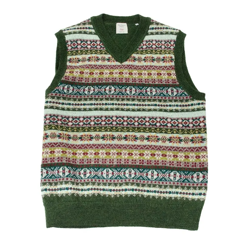 ニット ベスト フェアアイル アメトラ アイビー グリーン メンズ Shirt