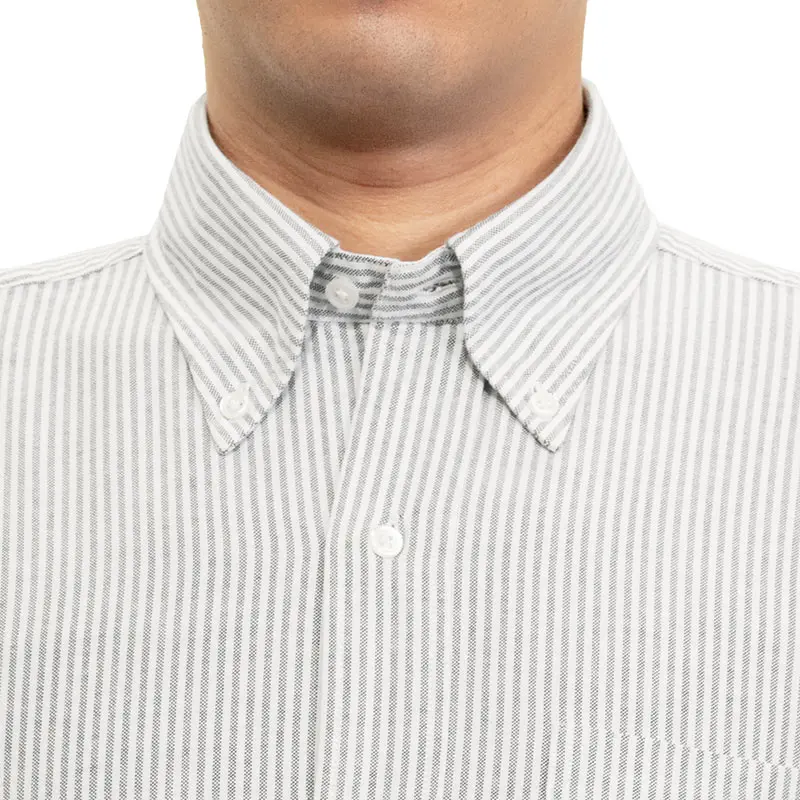 シャツ カジュアルシャツ オックスフォードシャツ ボタンダウン グレー