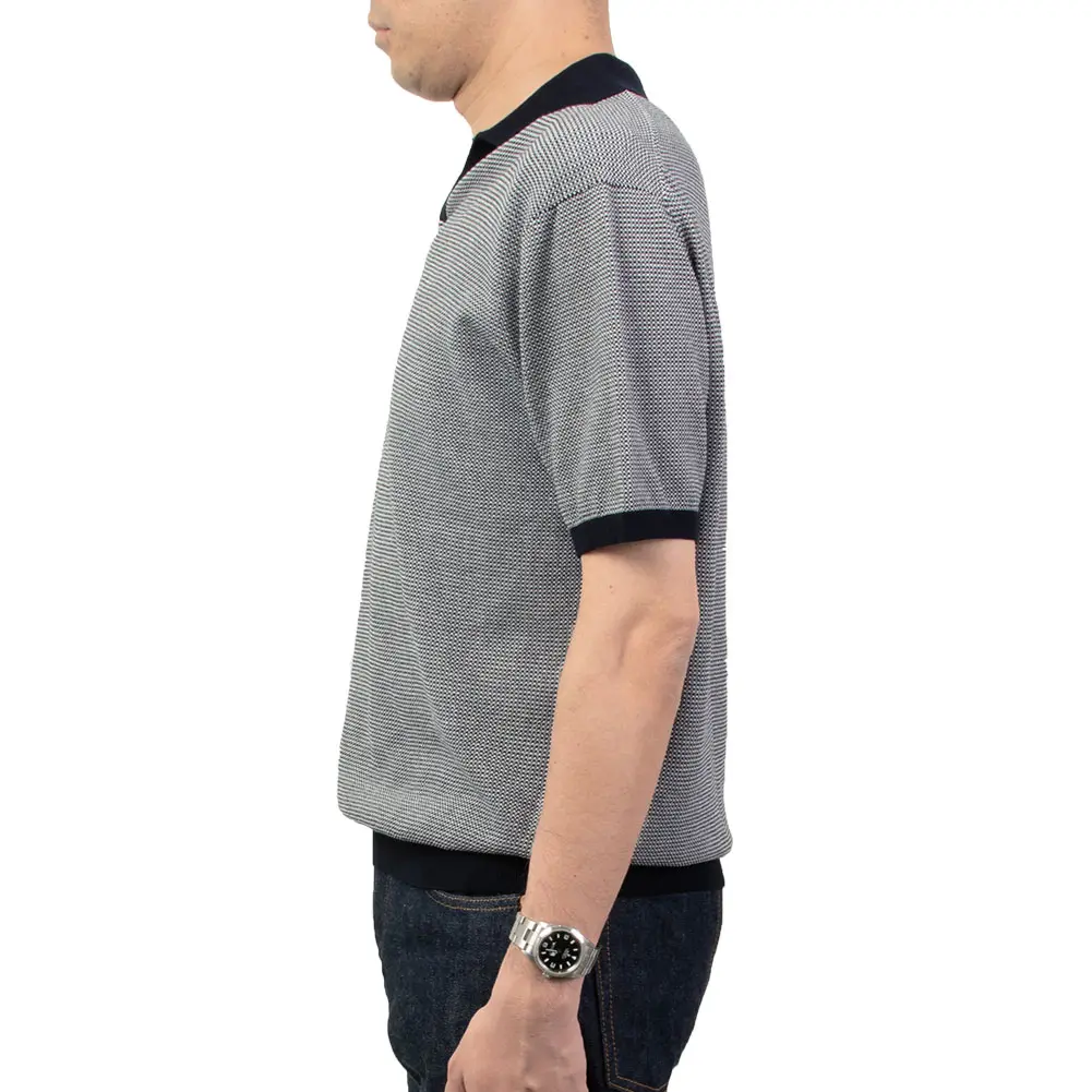 CHOYA URBAN STYLE  サマーニット ニットポロシャツ 半袖 夏 ネイビー 紺 ビジカジ オフィスカジュアル 抗菌 防臭 綿100％