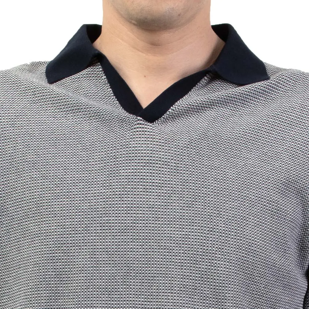 CHOYA URBAN STYLE  サマーニット ニットポロシャツ 半袖 夏 ネイビー 紺 ビジカジ オフィスカジュアル 抗菌 防臭 綿100％