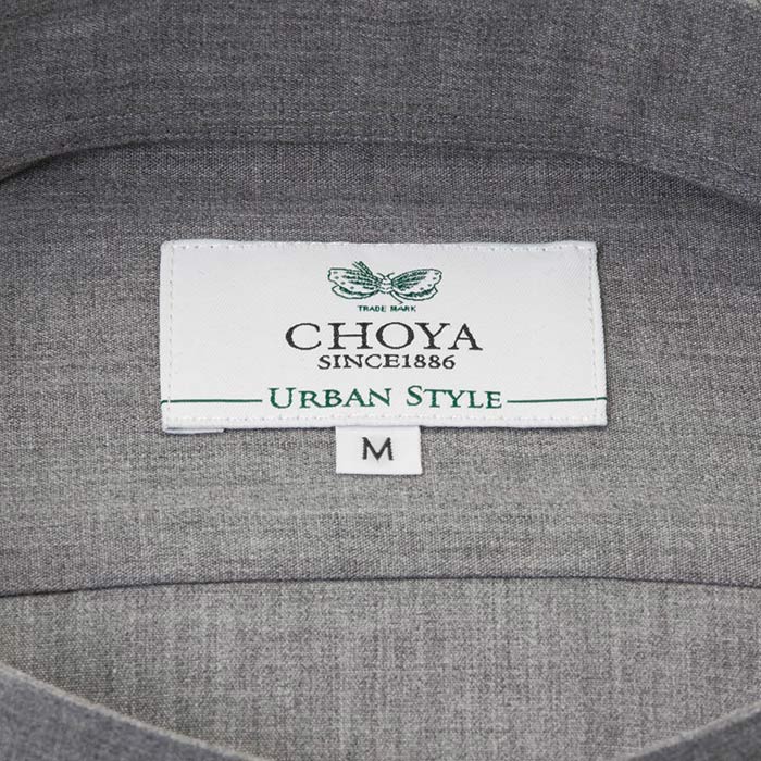 CHOYA URBAN STYLE 長袖スタンドカラー グレー カジュアルシャツ