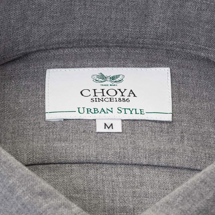 CHOYA URBAN STYLE 長袖ボタンダウン グレー カジュアルシャツ