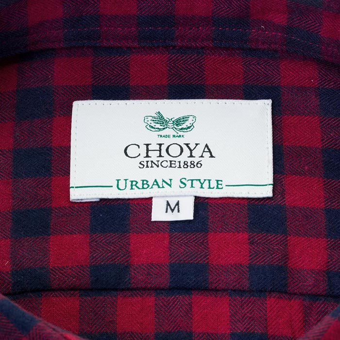 CHOYA URBAN STYLE 長袖カッタウェイ レッド カジュアルシャツ