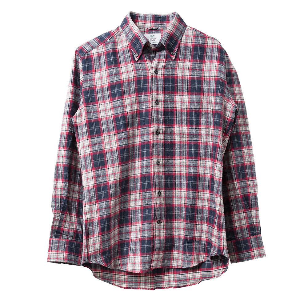 ワイシャツ スリムフィット チェック レッド CHOYA URBAN STYLE