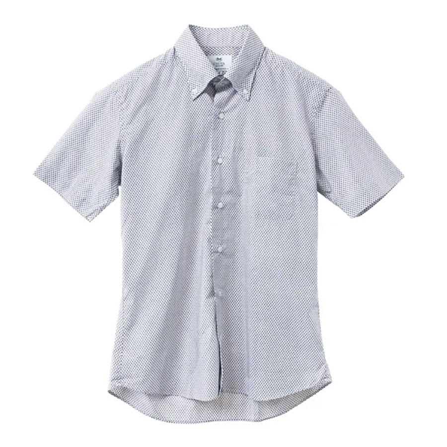 CHOYA URBAN STYLE カジュアルシャツ 半袖 綿100％ ボタンダウン 小紋柄 プリント