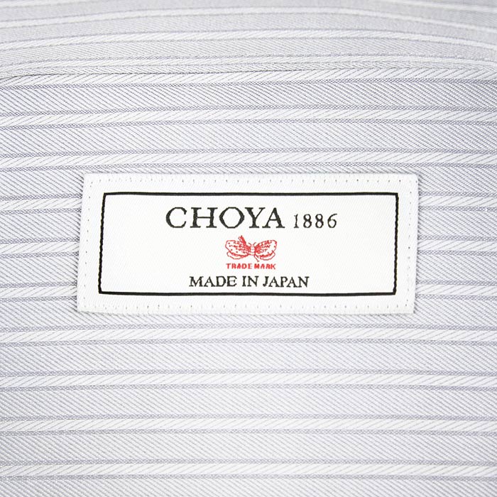CHOYA1886 長袖ワイドカラー グレー ワイシャツ