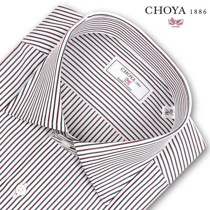 CHOYA1886 長袖ワイドカラー レッド ワイシャツ